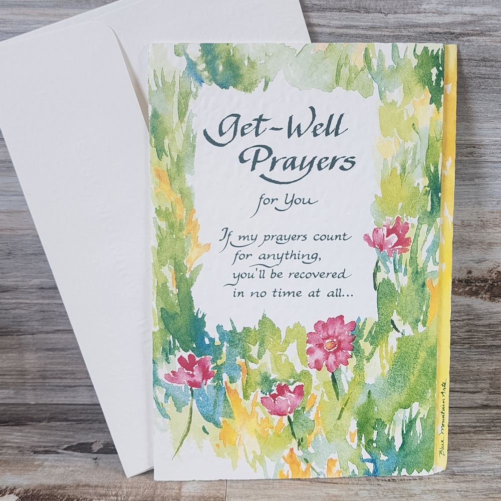Blue Mountain Arts Get Well Prayers Greeting Card Donna Fargo Watercolor Floral